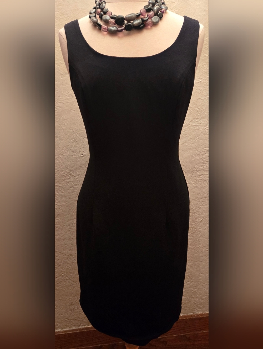 Joseph Ribkoff Black Sheath Dress Minimalist Elegant Size 8
